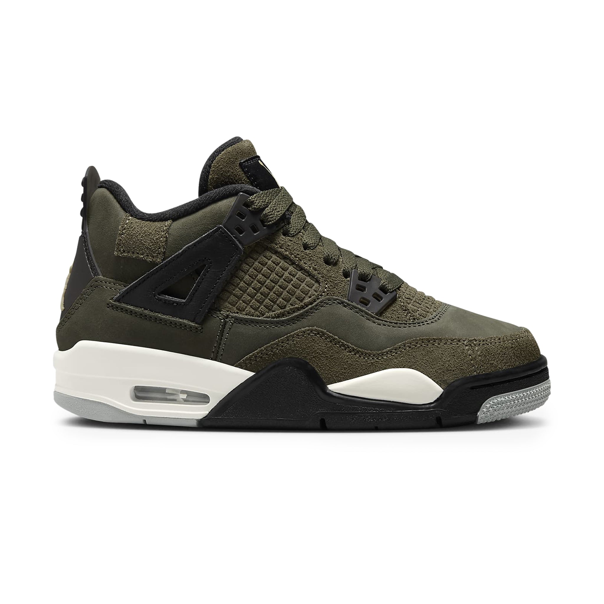 Side view Air Jordan 4 Retro SE Craft Olive (GS) FB9928-200